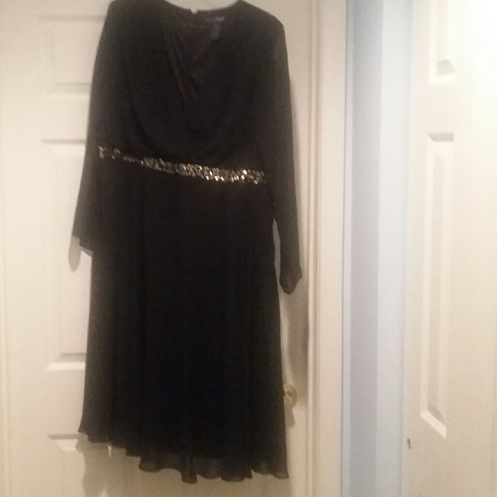 Dress with sheer sleeves